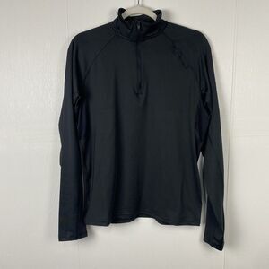 Brooks Woman’s Run Happy 1/4 Zip Black Long Sleeve Running Pullover Size Small